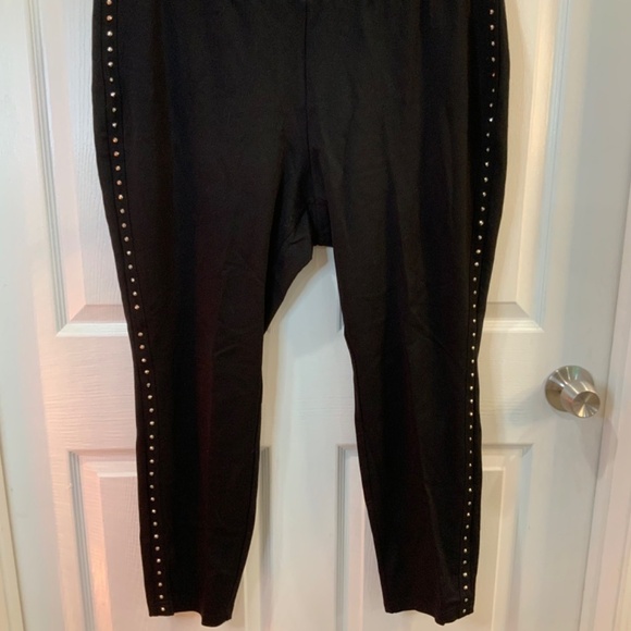 PHILOSOPHY STUDDED ELASTIC WAIST BLACK PANTS PLUS SIZE 2X - Picture 3 of 5